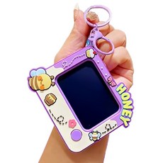 아가플러스 허니비 LCD 미니 보드 키링, 보라, 1개