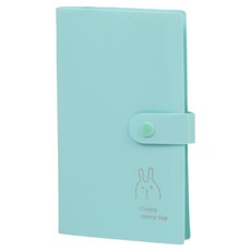 홈셀 큐티 포카 바인더 명함북 카드 홀더 11 x 19.5 cm 240매, 그린토끼, 3단