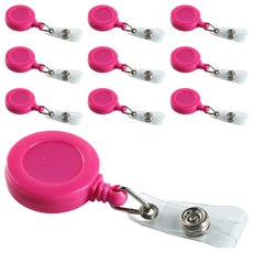 All-like 簡約辦公室員工證伸縮扣環, 玫瑰紅色, 10個