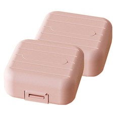 굄스 파스텔 알약 보관 케이스 핑크 7.8 x 7.8 x 3.5 cm, 2개