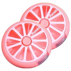 Goems 水果造型圓形藥丸分裝盒 粉紅色 9 x 9 x 2.2 cm, 2個