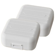 굄스 파스텔 알약 보관 케이스 화이트 7.8 x 7.8 x 3.5 cm, 2개
