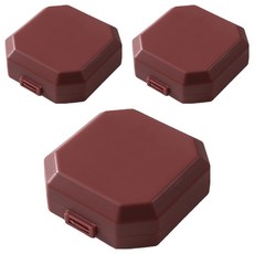 Goems 便利分格分裝藥盒 可可色 7.5 x 7 x 3 cm, 3個