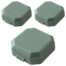 Gyaemseu 便利分隔分裝藥盒 翡翠綠 7.5 x 7 x 3 cm, 3個