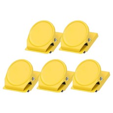 라이프스윗 자석 다용도 클립 냉장고 보드 메모 집게 5p, 옐로우, 5개