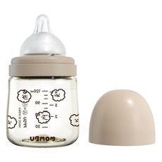 유비맘 시그니처 PPSU 배앓이방지 젖병 + 젖꼭지 세트, 초코, 120ml, 1개 초코, 120ml, 1개