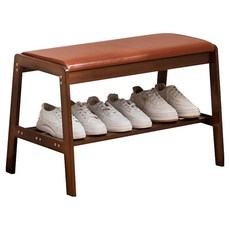 HAPPY LiFE 楠竹多功能換鞋凳 12204 70cm, 1個, 棕色