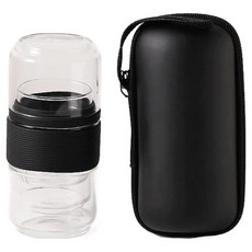 品茗旅用 便攜茗茶套組, 茶杯2個+茶巾+茶葉罐+泡茶壺+收納包, 黑色, 旅用茶具組, 茶杯 2個 + 茶巾 + 茶葉罐 + 泡茶壺 + 收納包, 1組