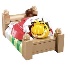 Prand 新朋友 躺姿加菲貓玩具積木 M38-B1221E, 1個, 混合顏色