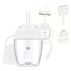 티지엠 유아용 쌀알 트라이탄 빨대컵 mini, 160ml, 1개, 퓨어화이트