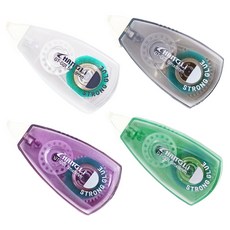 다다 파스텔 양면 풀테이프 4종 세트 8mm x 5m, 그린, 화이트, 퍼플, 그레이, 1세트