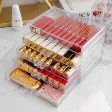 Living Works 5層亞克力抽屜式自由格收納盒, 1個, 透明