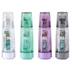 다다 파스텔 도트 360도 회전형 양면 풀테이프 4종 세트 6mm x 5m, 그린, 화이트, 퍼플, 그레이, 1세트