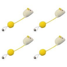 daysoy 貓咪老鼠鈴鐺玩具, 01. 黃色, 4個