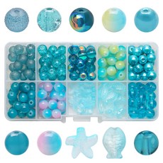 Mungudam 串珠夏日手鍊DIY 魚與海星, 1套, 05 藍綠色系