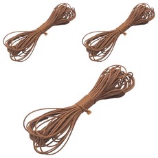 Khohimo PU皮革 蠟繩 手鍊 項鍊 DIY 工藝繩 10m x 1mm 5W0427, 3個, 棕色