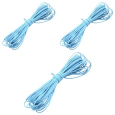 Khohimo PU皮革 蠟線 手鍊 項鍊 DIY 工藝繩 10m x 1mm 5W0427, 3個, 藍色