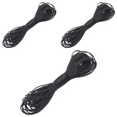 Khohimo PU皮革 蠟線 手鍊 項鍊 DIY 工藝繩 10m x 1mm 5W0427, 3個, 黑色