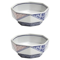 花紋陶瓷八角盤 格紋底座小菜碟, 2個, 白色