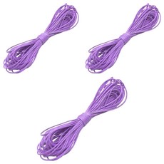코히모 PU가죽 왁스 팔찌 목걸이 DIY 공예 끈 10m x 1mm 5W0427, 3개, 퍼플