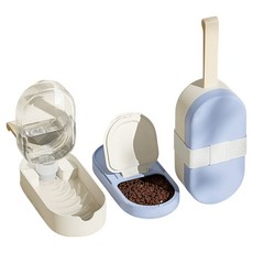 毛皇上 寵物隨行2用杯 雪糕款 藍色/白色 250ml水瓶+90g糧食儲存, 1個