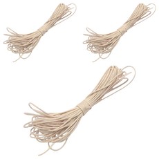 Khohimo PU皮革 蠟線 手鍊 項鍊 DIY 工藝繩 10m x 1mm 5W0427, 3個, 米色