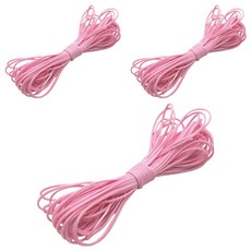 코히모 PU가죽 왁스 팔찌 목걸이 DIY 공예 끈 10m x 1mm 5W0427, 3개, 핑크