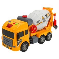 BAOLE STAR TOYS 寶樂星 聲光摩輪水泥車攪拌車 1:18 黃色 工程車 玩具車, 1個, 26 x 9.5 x 14cm