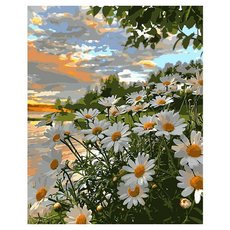 Taminayo 簡易 DIY 數字油畫 40 x 50 cm, 1個, 菊花