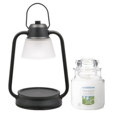 小號蠟燭罐 + Beacon 迷你融蠟燈套組, 清新棉花, 黑色(融蠟燈)