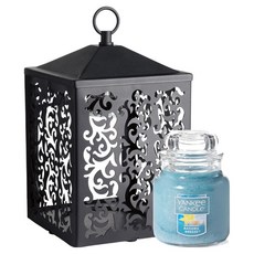 YANKee CANDLe 小蠟燭罐 + 小屋暖燭燈迷你套組, 巴哈馬微風, 黑色