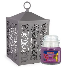 HARIBO 小罐香氛蠟燭 + Cottage 迷你融蠟燈套組, 灰色(融蠟燈), 綜合莓果