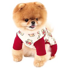 KiniKini 寵物Cobi動感圖案四腳衣, 紅色, 1個