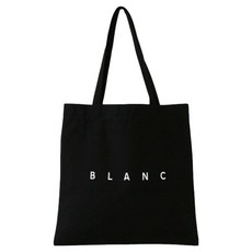 OBL Blanc 環保袋 帆布購物袋 大容量耐用環保材質, 40 x 40 x 60cm, 黑色, 1個