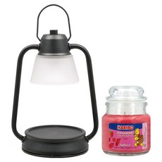 HARIBO 小罐香氛蠟燭 + Beacon 迷你融蠟燈組, 黑色(融蠟燈), 草莓幸福