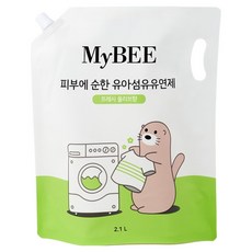 MyBEE 幼兒用對皮膚溫和的衣物柔軟精 新鮮橄欖香補充包, 2.1L, 1個