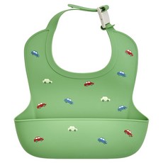 Firgi 嬰兒用防水扣環式矽膠副食品圍兜, 1個, 橄欖綠, 1入