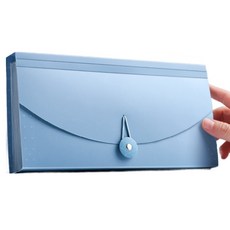 오피스코어 영수증 통장 정리 13포켓 아코디언 파일 슬림 타입 + 인덱스스티커 세트, 블루, 1세트