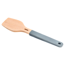 Taste plus 悅味 德國櫸木矽膠握把煎鏟 木鏟 創意掛勾 磁吸式, 1支, 深灰色 + 原木色