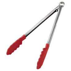 Cuisipro. 輕鬆夾餐夾 29cm 耐熱矽膠夾頭 不鏽鋼材質 適用洗碗機 廚房料理夾, 紅色, 1支