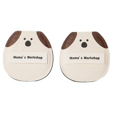 MoMo's Workshop 毛吉吉 動物系列棉花糖氣墊粉撲2件組 附收納盒, 1組, 耳朵狗