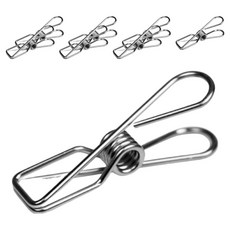 Green Bell 綠貝 304不鏽鋼曬衣夾 銀色 堅固耐用 防風防鏽 一體成型, 8個