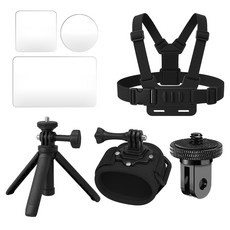 SPACE SHIELD DJI Osmo Action 5 Pro 相容 運動相機 自拍 VLOG 固定座 三腳架 配件 5件組, 1套, 單一商品