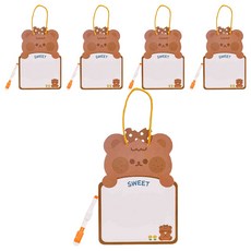 스모글 미니 메모 캐릭터 화이트보드 브라운베어 5p, PVC