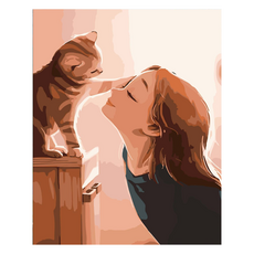 Taminayo 療癒風景油畫, 1個, 打招呼的貓