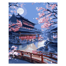 Taminayo 療癒風景油畫, 1個, 夜晚的花園