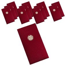 Framekey 父母零用錢 賀禮金 紅色信封 喜悅圖案 紅色 17 x 9 cm, 12個