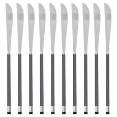 Bogen 雙色餐刀, 銀色 + 炭灰色, 10個