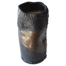 佐和陶瓷 黑金流單口花器 日本製 280ml 黑色 日式花器, 13 x 6cm