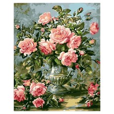 Taminayo 療癒風景油畫, 1個, 花瓶裡的玫瑰